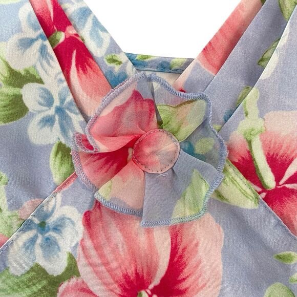 VTG Cabernet Satin Wrap Robe W/ Chemise Nightgown Sz L Floral Silky Romantic - Picture 3 of 14